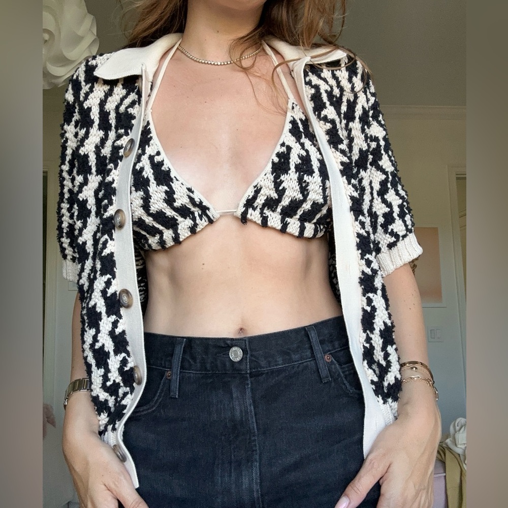 Anine Bing Omar knit bra top & shirt